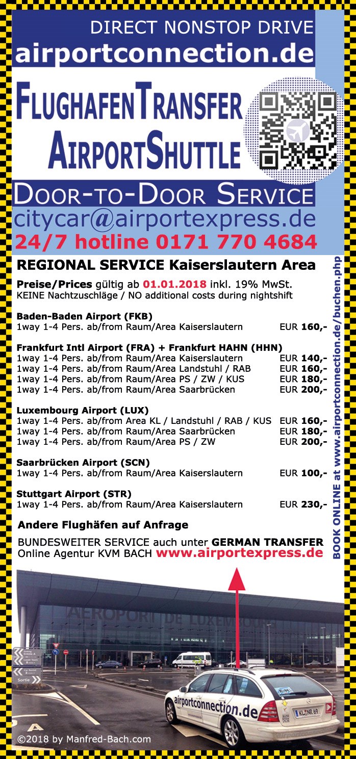 Geschäft: http://airportconnection.de/preise.html  - AIRPORTEXPRESS KVM KraftVerkehrMietwagen BACH