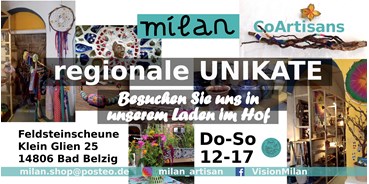 Lieferservice - überwiegend selbstgemachte Produkte - Deutschland - milan - CoArtisans
regionale Unikate - milan - CoArtisans